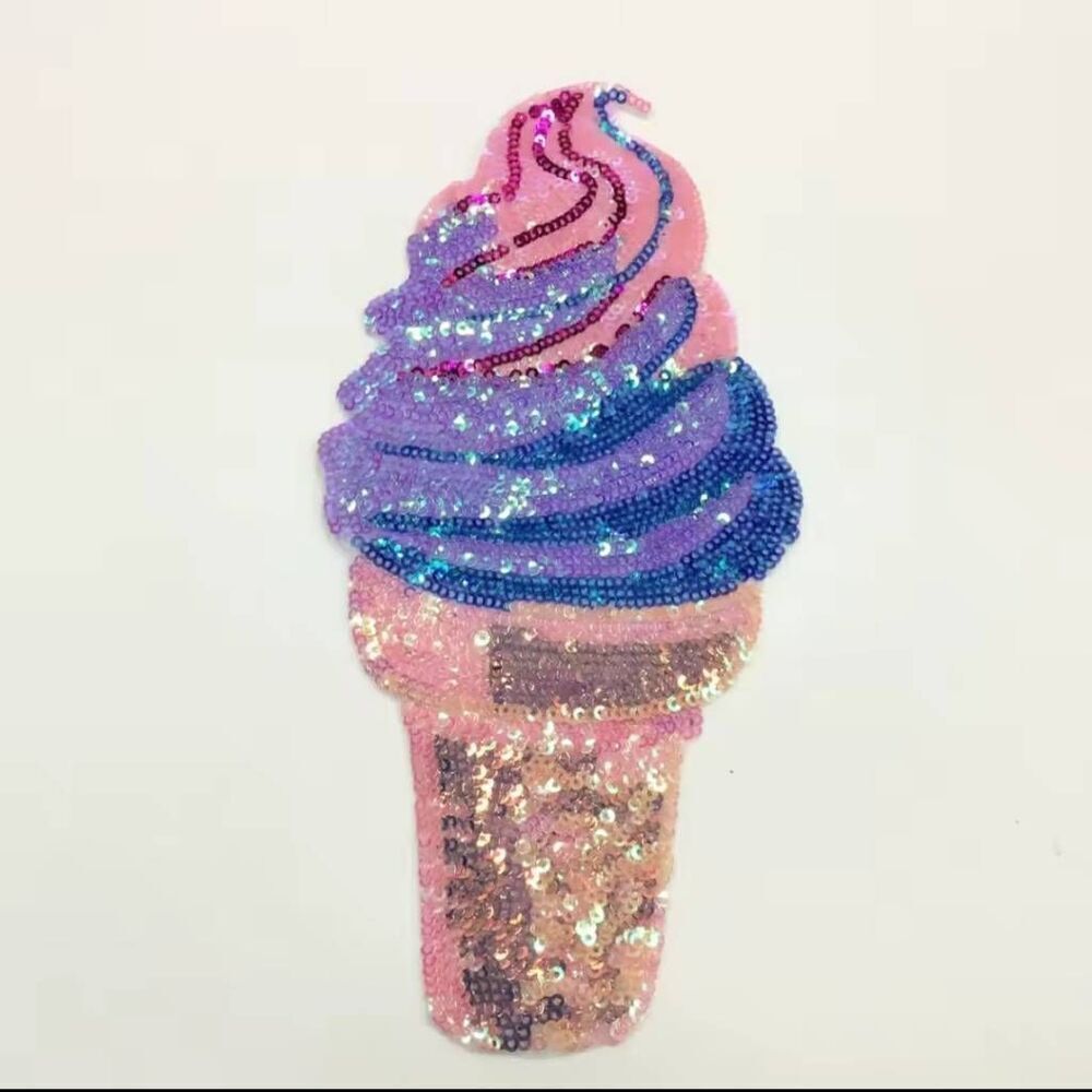 NWOT Large Sequin Icecream 🍦 Iron On Applique
